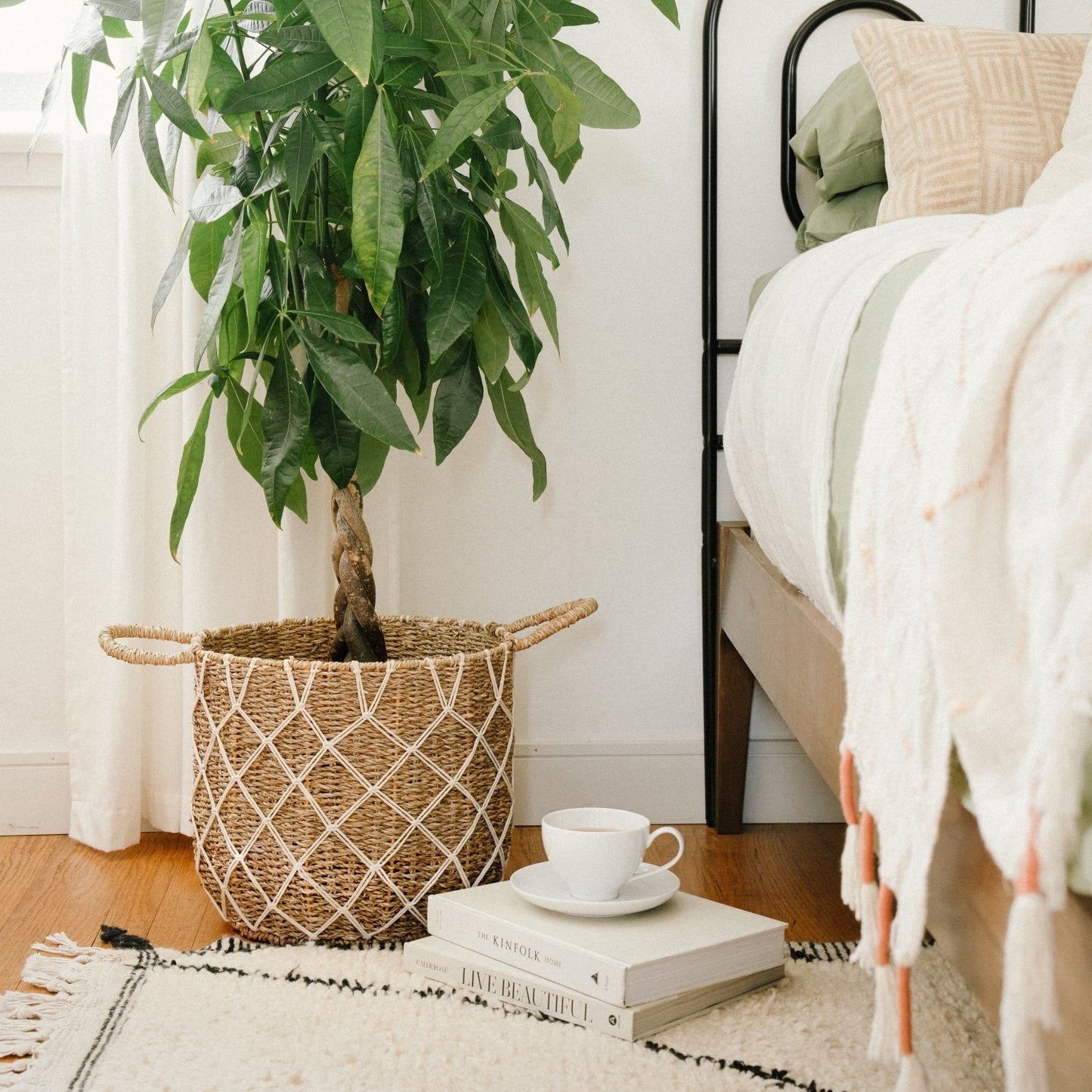 Large Macrame Seagrass Basket, Set of 3