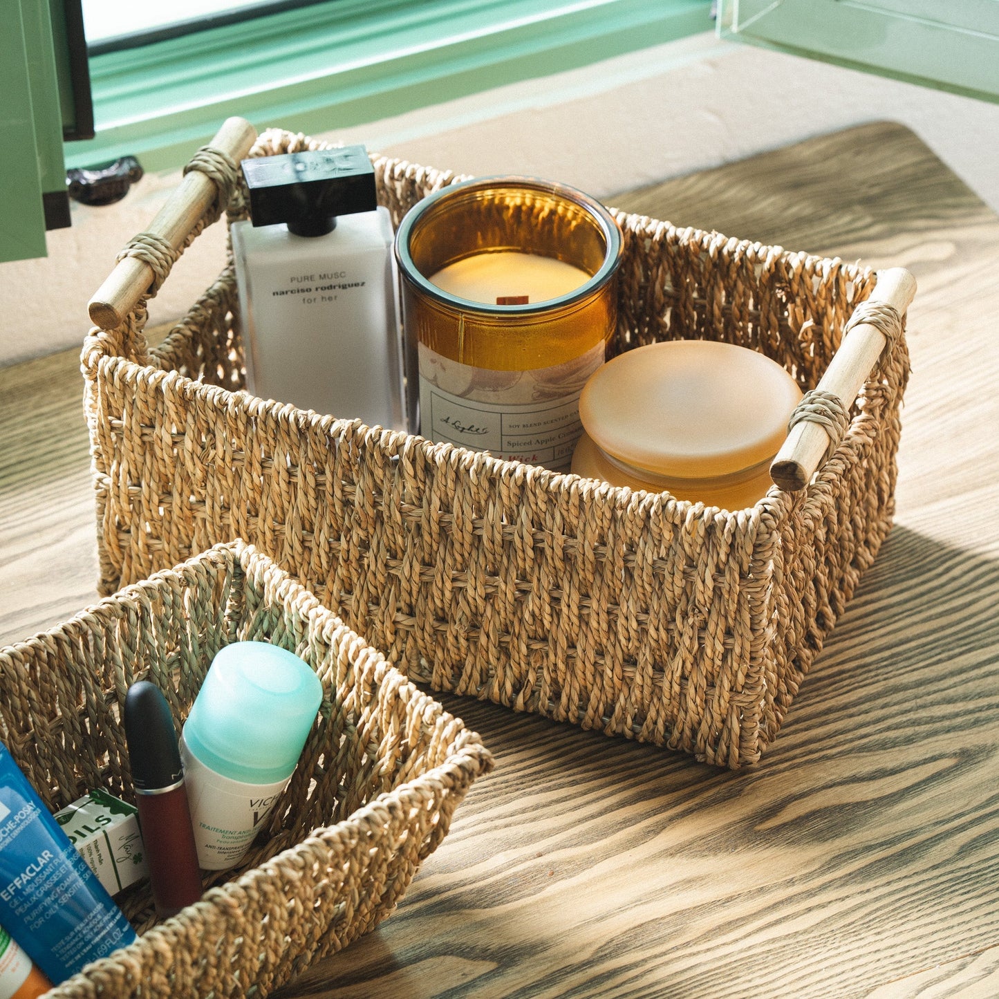 Rectangular Seagrass Wicker Basket Set Of 2