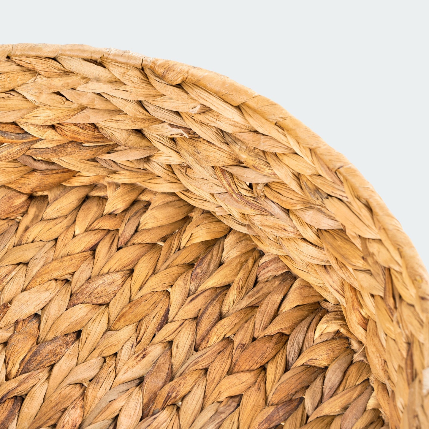 Round Natural Brown Water Hyacinth Wicker Tray