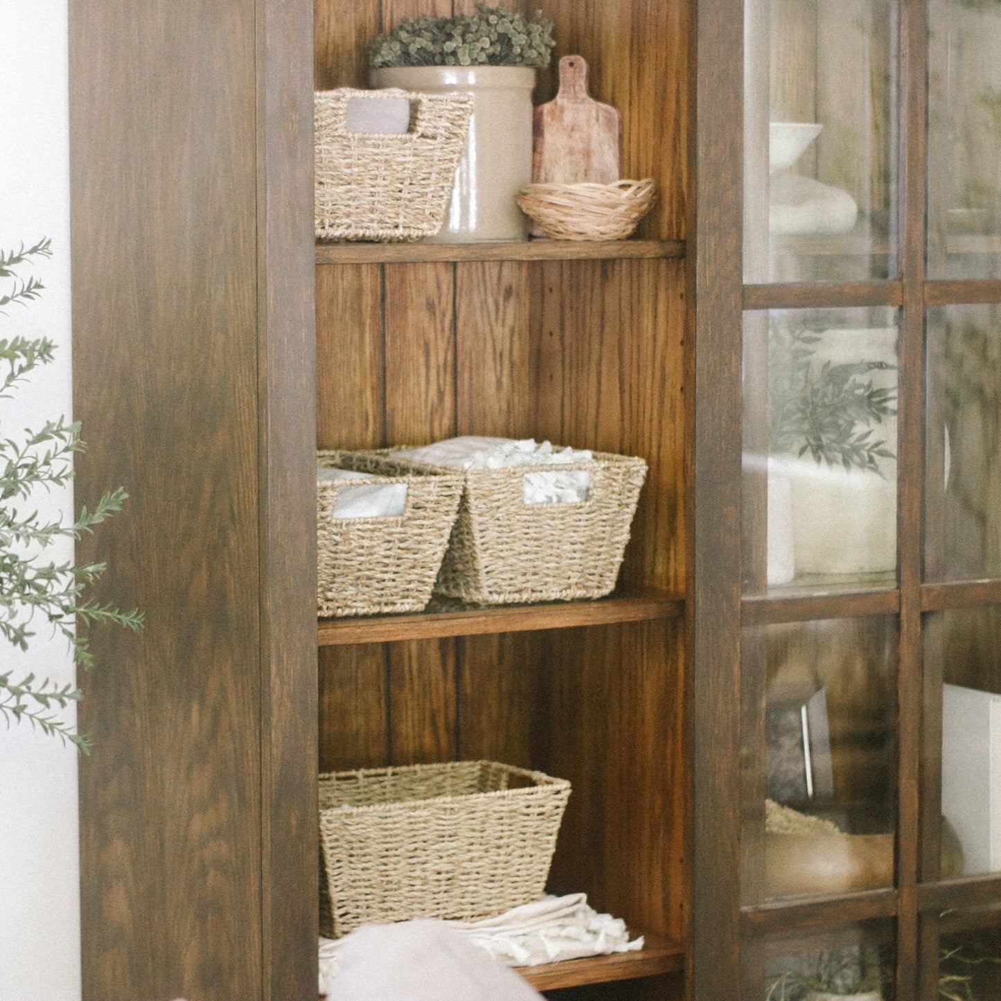 Twisted Rectangular Seagrass Wicker Basket