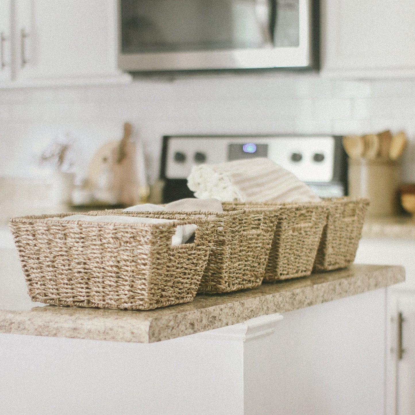 Twisted Rectangular Seagrass Wicker Basket