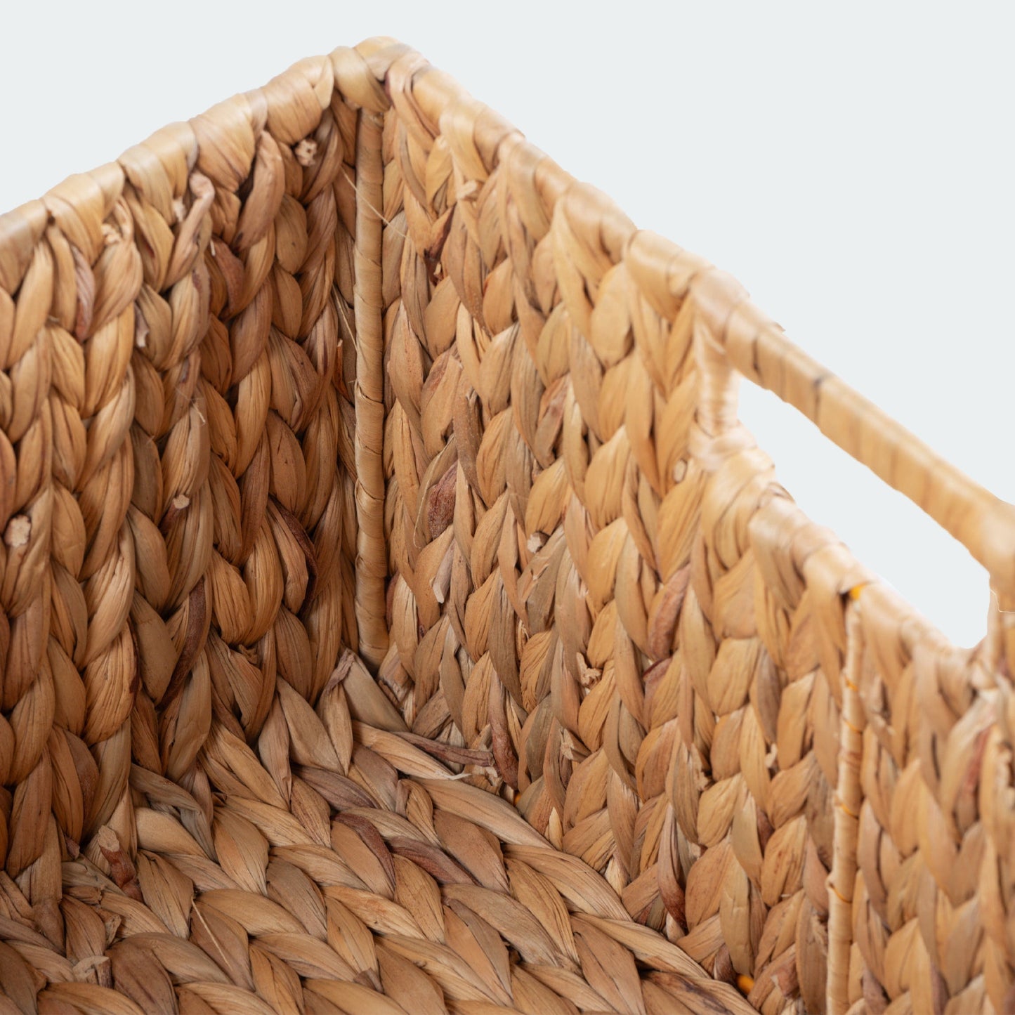 Water Hyacinth Baskets with Handles, Set of 2