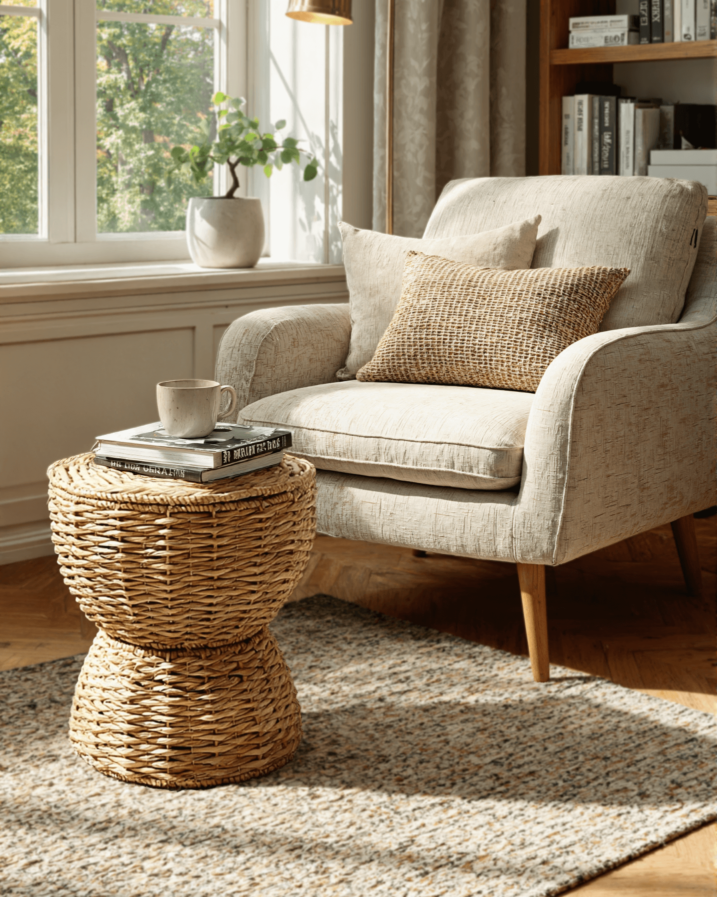 Large Round Water Hyacinth Baskets with Lids, Set of 3