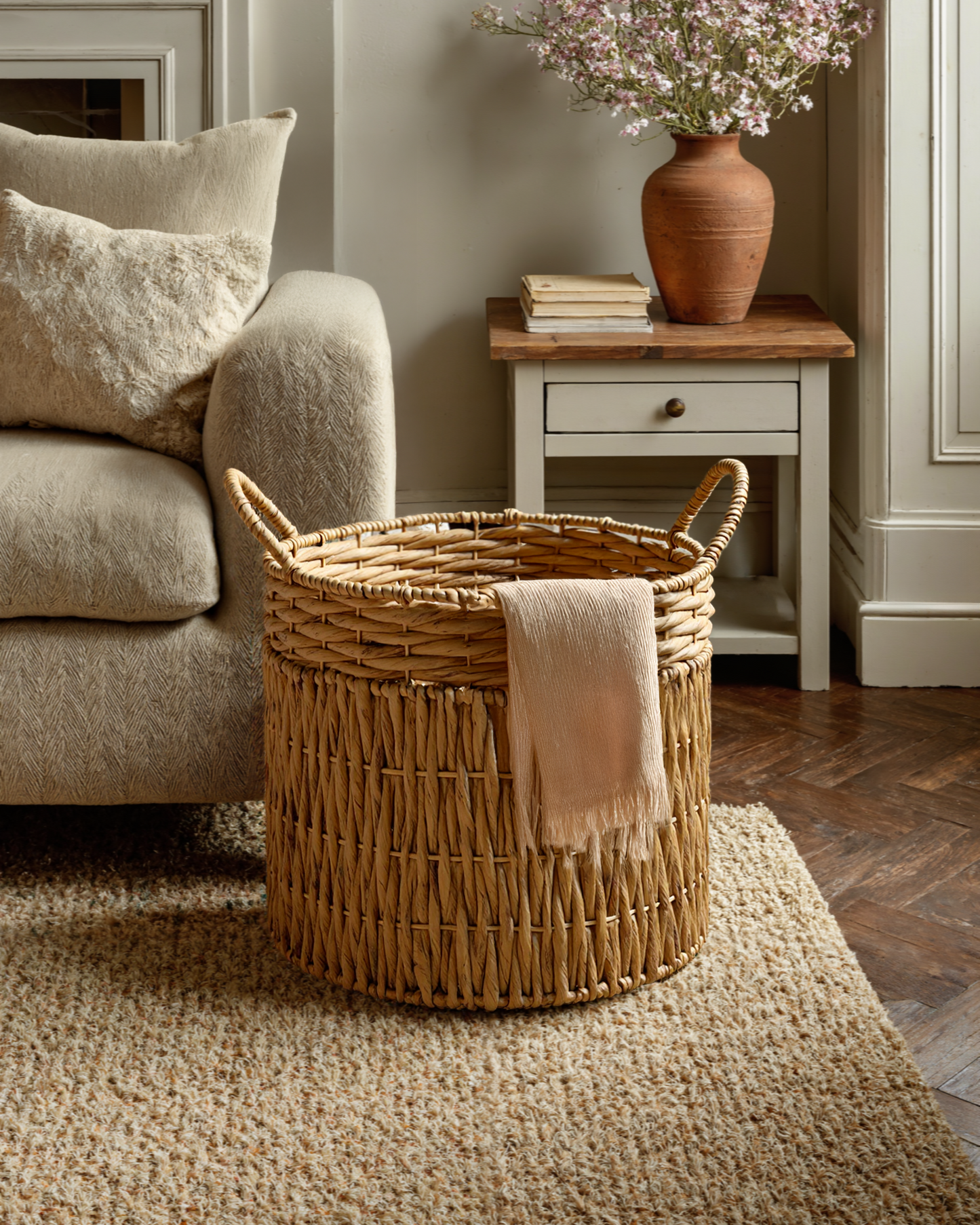 Oversize Water Hyacinth Storage Basket Collection, Set of 6