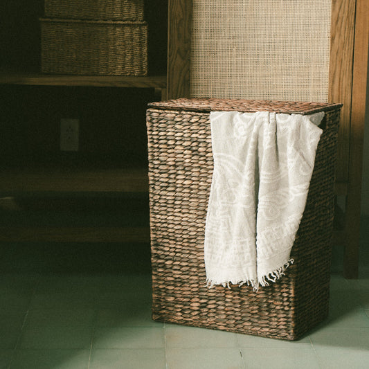 Large Water Hyacinth Laundry Basket With Lid