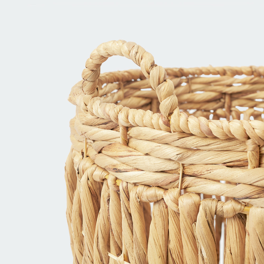 Large Water Hyacinth Wicker Basket Set Of 2