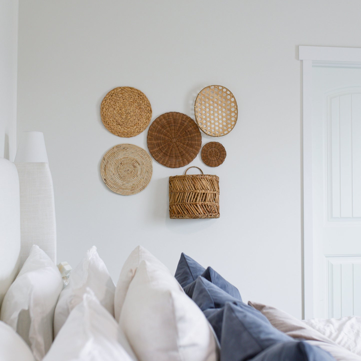 Varied-Texture Wall Basket Decor Set Of 6