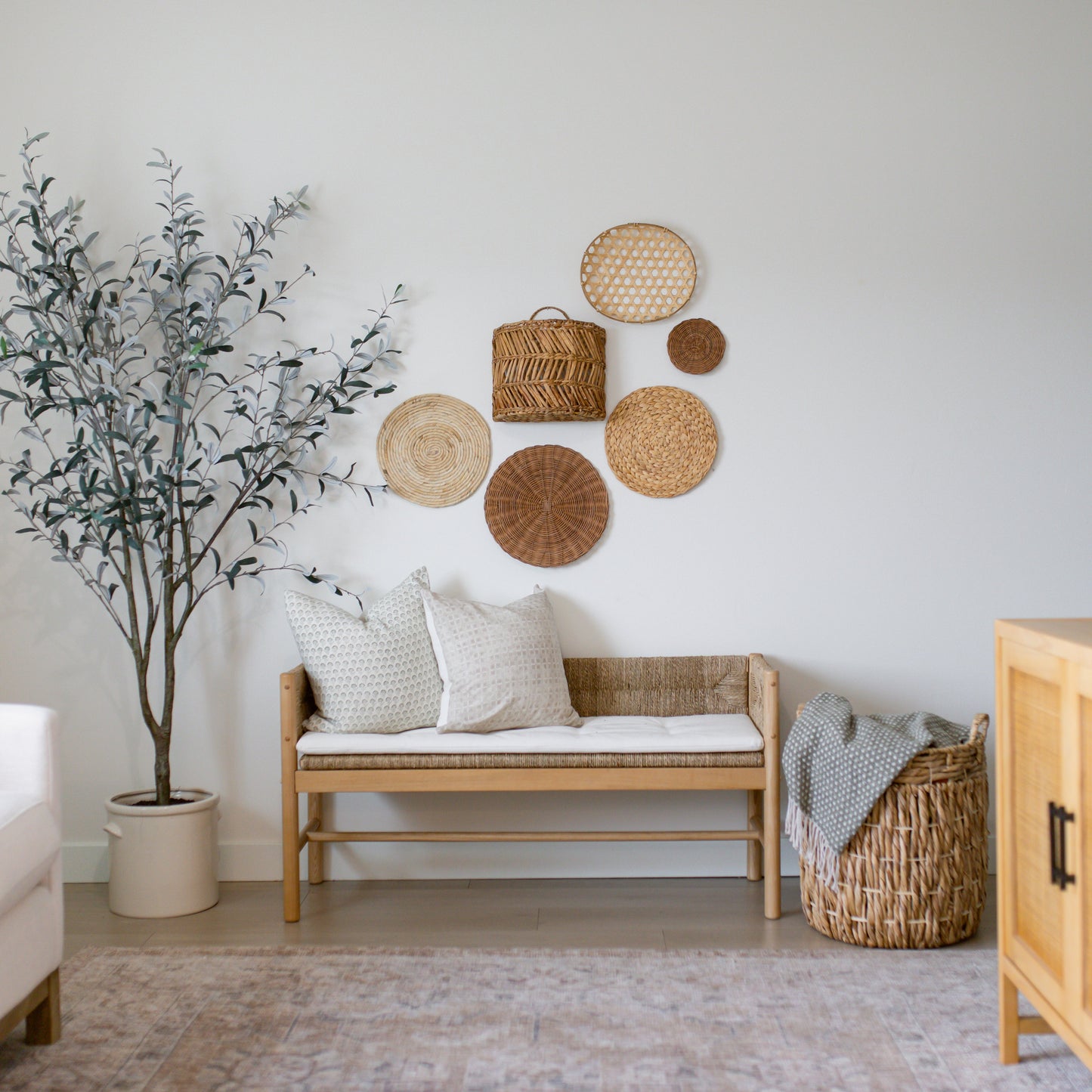 Varied-Texture Wall Basket Decor Set Of 6