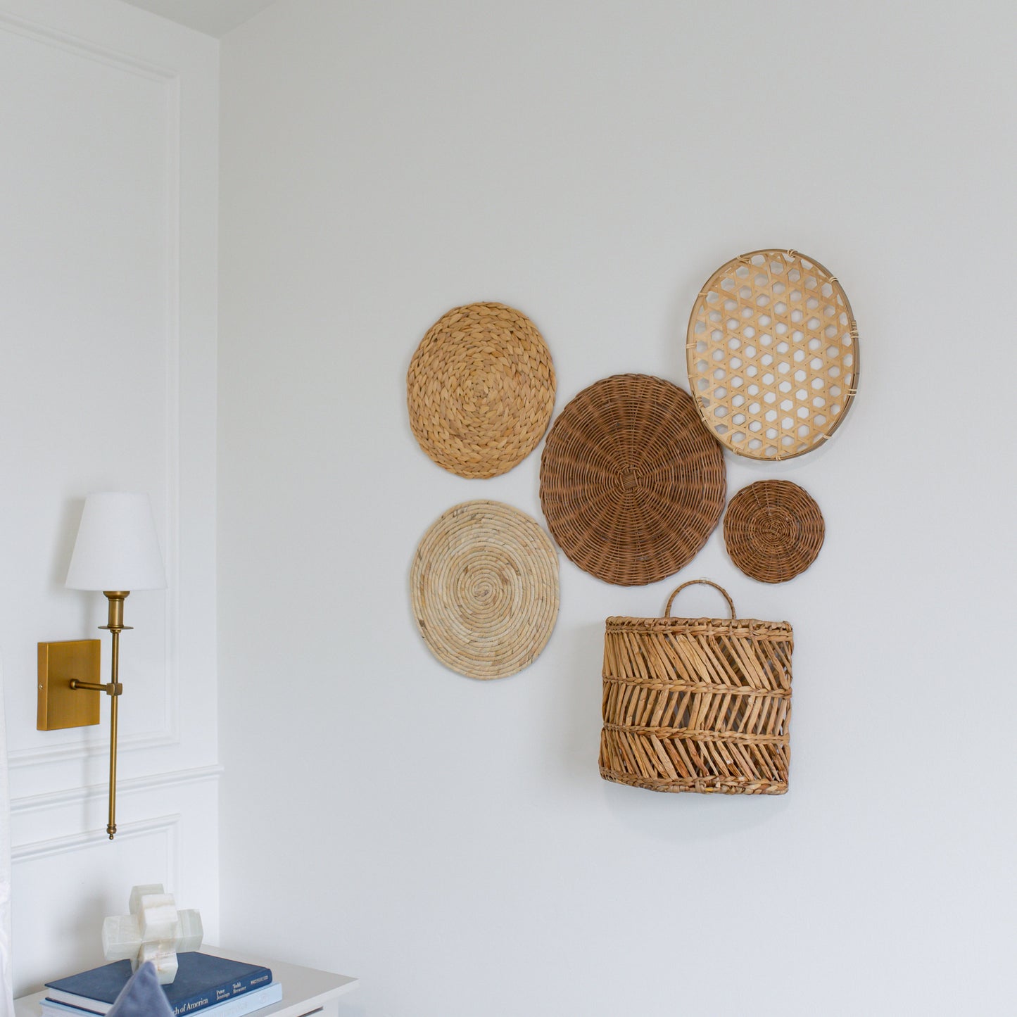 Varied-Texture Wall Basket Decor Set Of 6