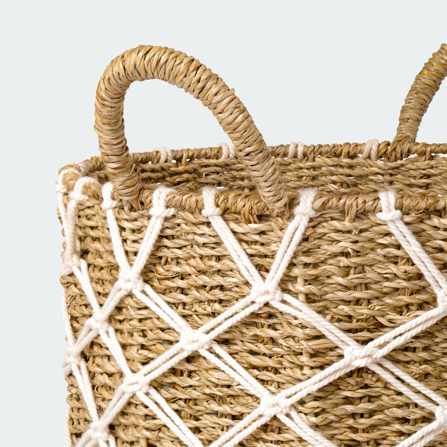 Large Macrame Seagrass Basket, Set of 3