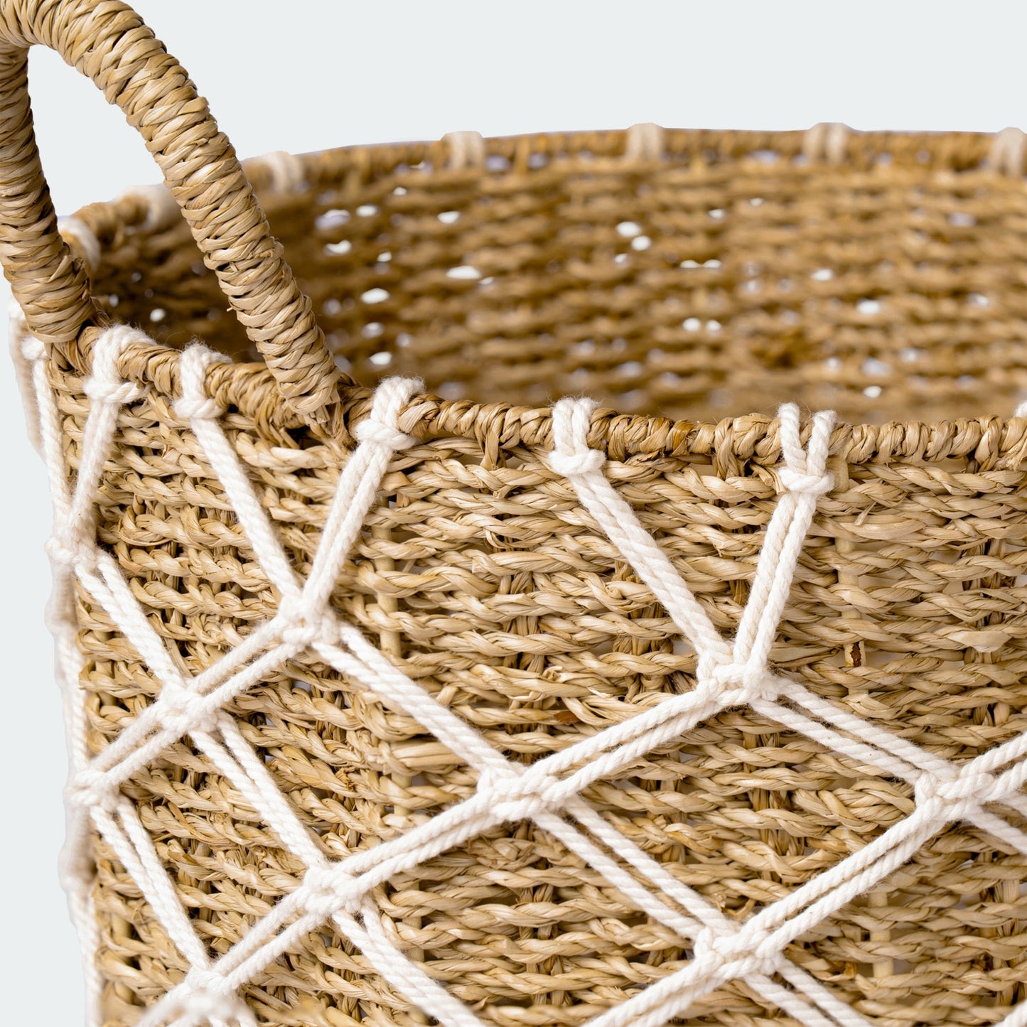 Large Macrame Seagrass Basket, Set of 3