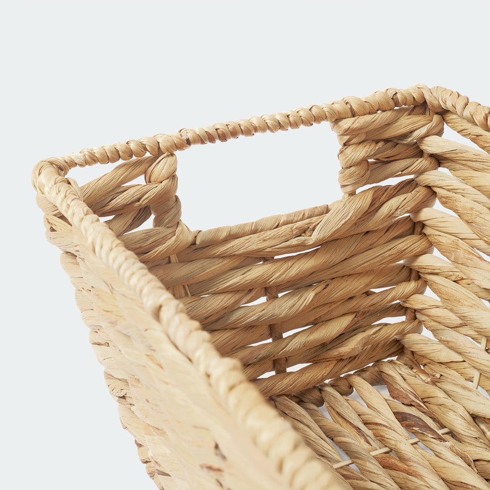 Rectangular Handwoven Basket with Handles Set of 4
