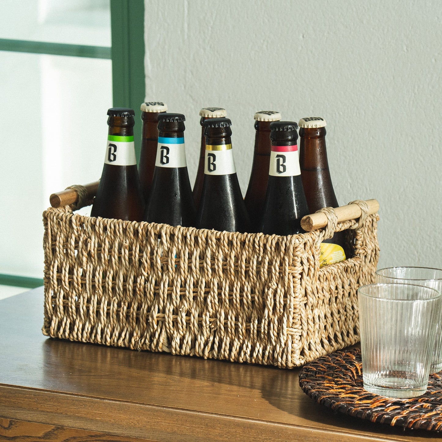 Rectangular Seagrass Wicker Basket Set Of 2
