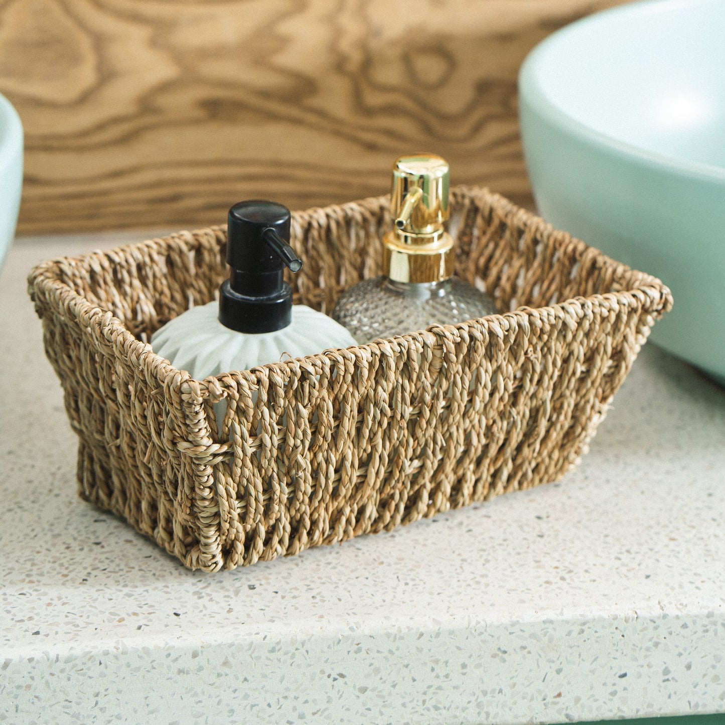 Rectangular Seagrass Wicker Basket Set Of 2