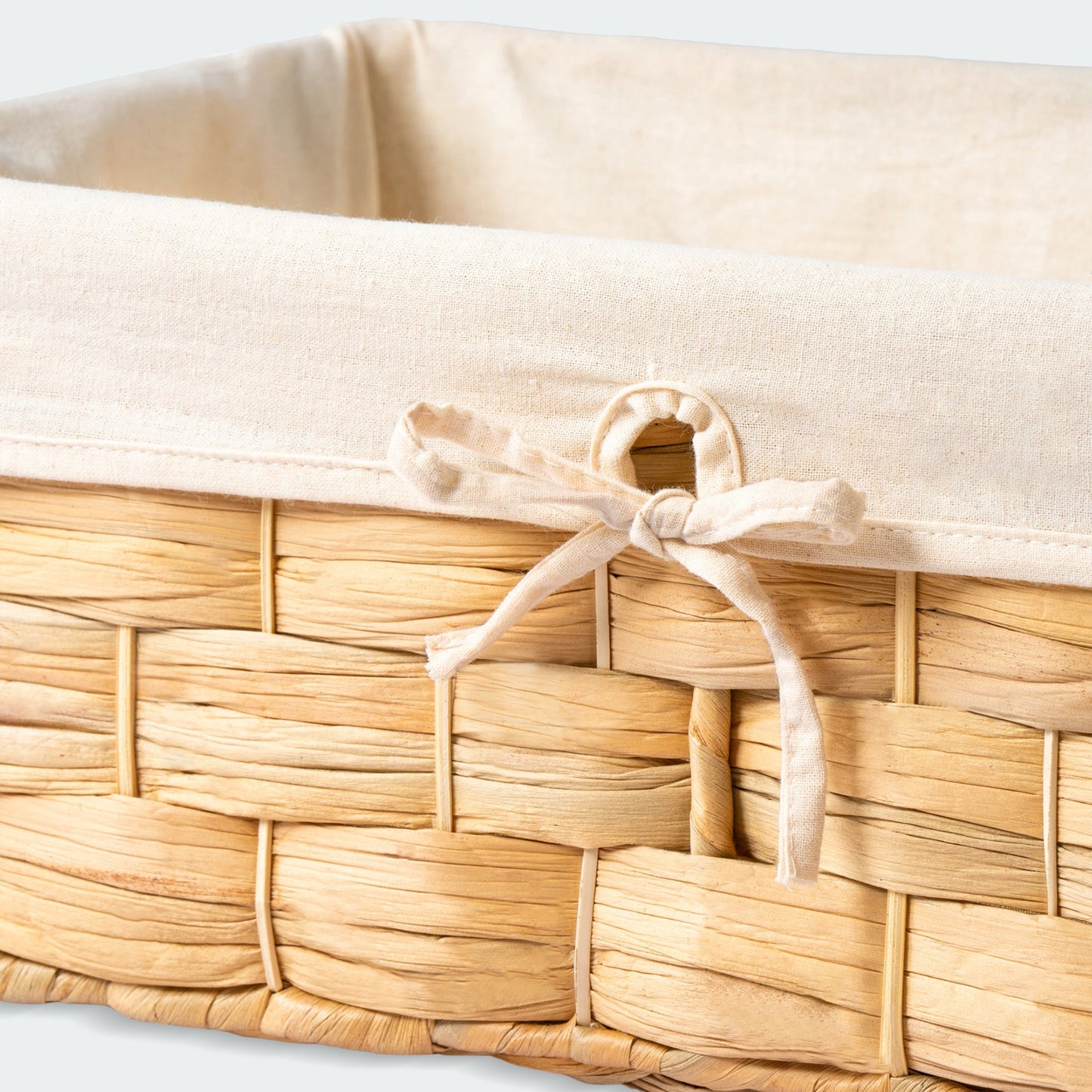 Rectangular Hyacinth Basket With Liners, Set of 2