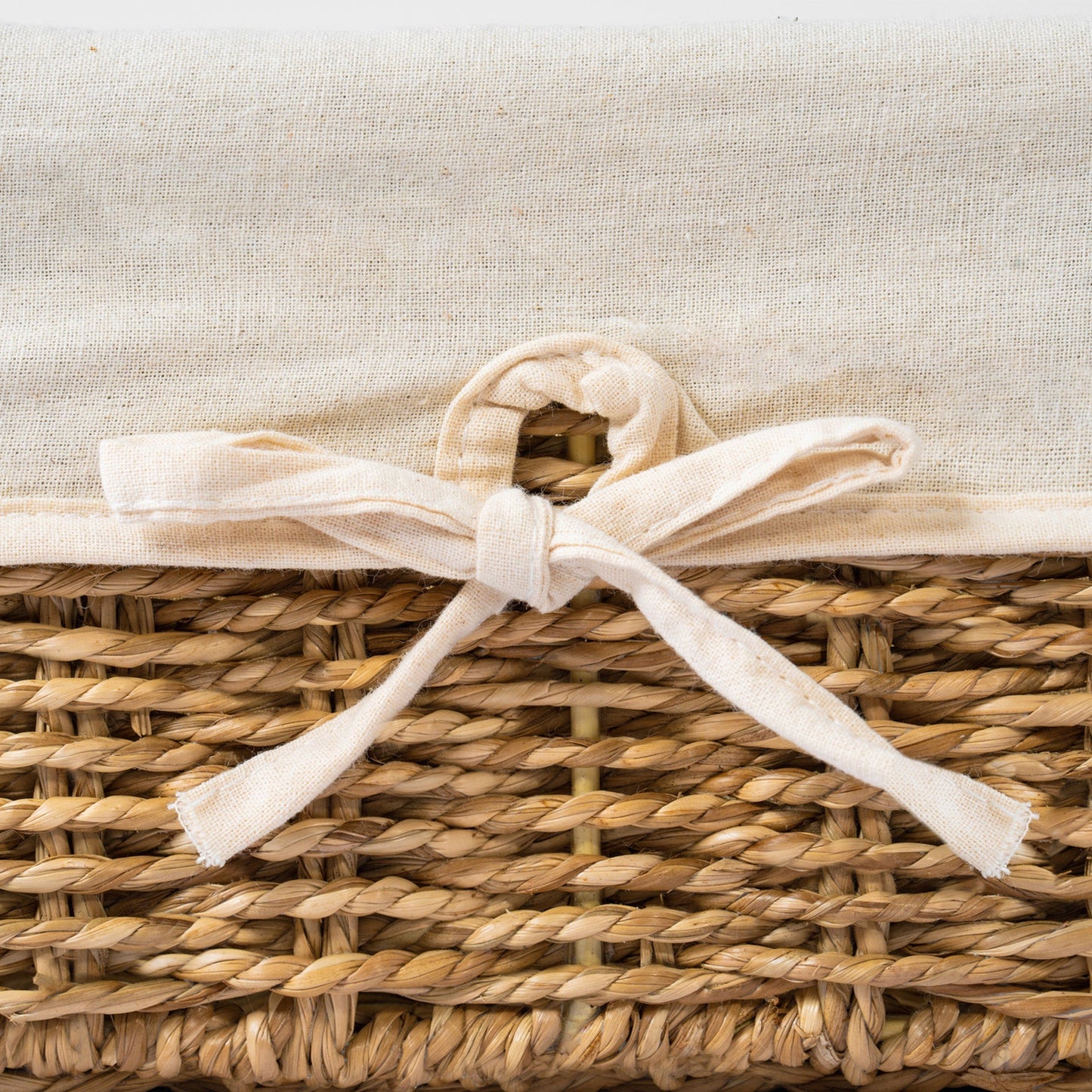 Rectangular Handwoven Basket with Linen, Set of 4