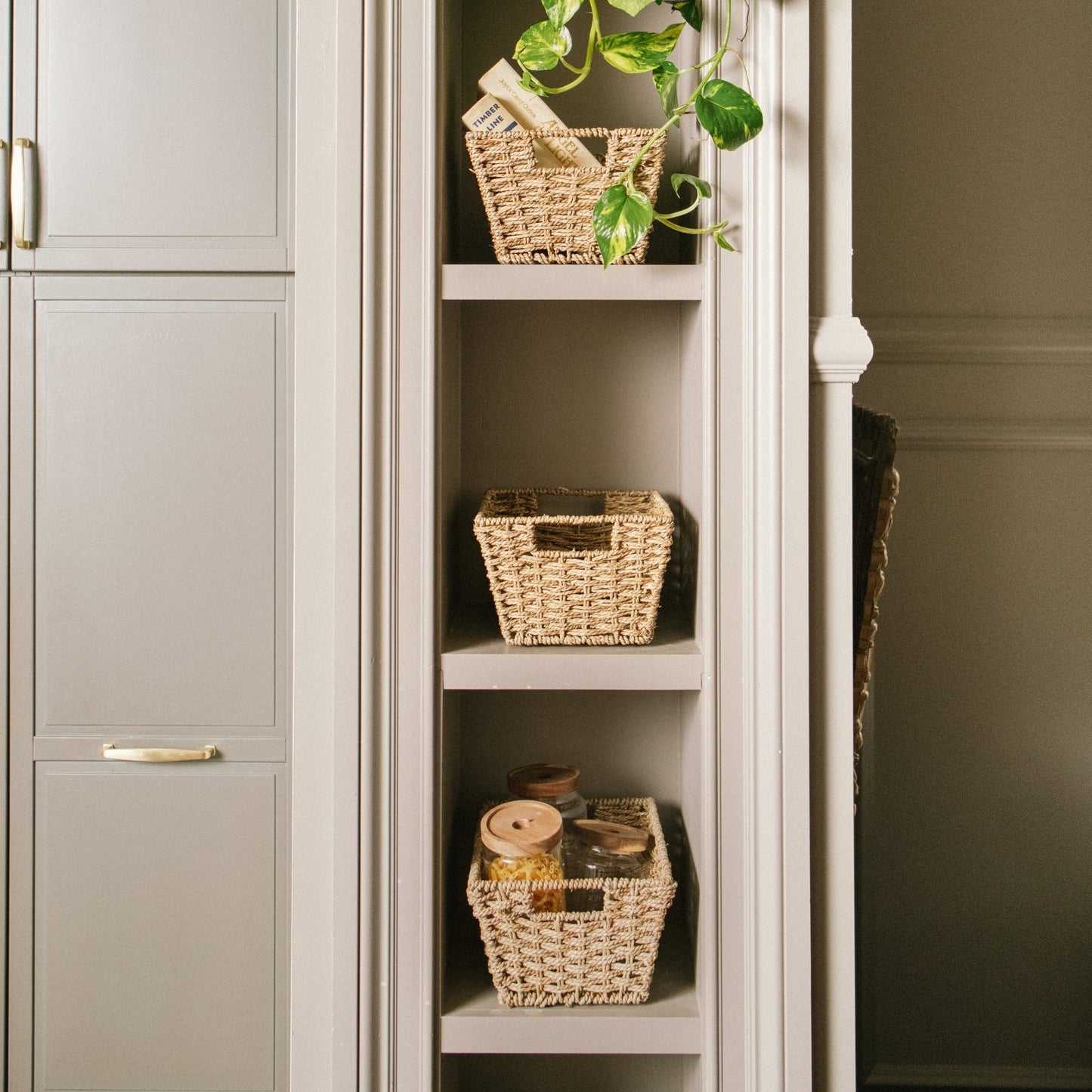 Twisted Rectangular Seagrass Wicker Basket