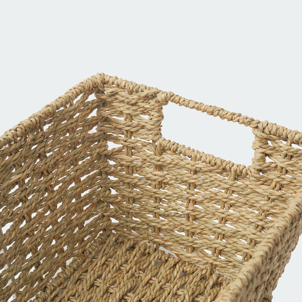 Twisted Rectangular Seagrass Wicker Basket