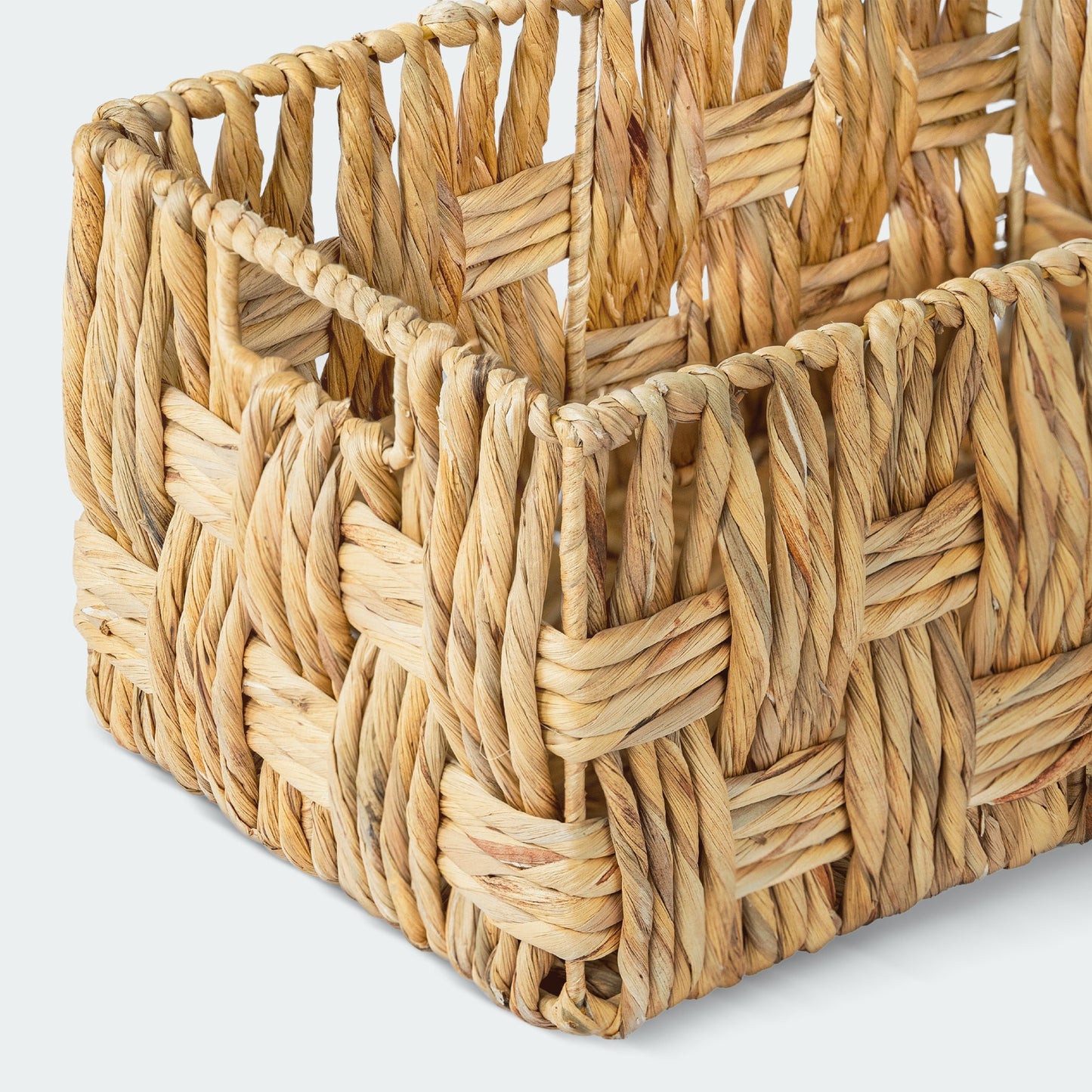 Twisted Rectangular Hyacinth Basket, Set of 2