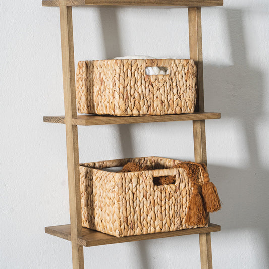 Water Hyacinth Baskets with Handles, Set of 2
